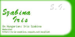 szabina iris business card